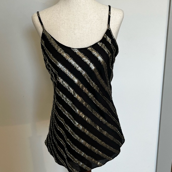 Anthropologie Current Air Los Angeles Black & Gold Tank - Picture 2 of 8